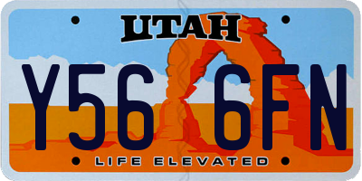 UT license plate Y566FN