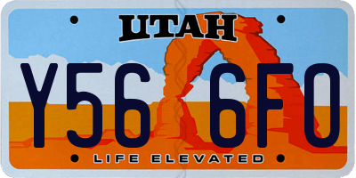 UT license plate Y566FO