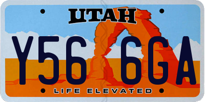 UT license plate Y566GA