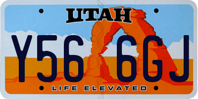 UT license plate Y566GJ