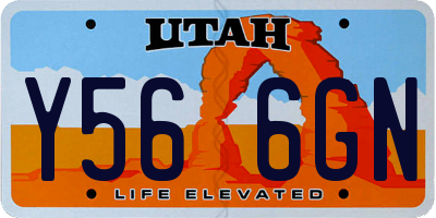 UT license plate Y566GN