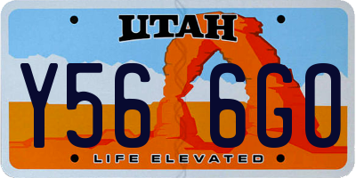UT license plate Y566GO