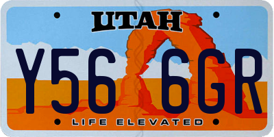 UT license plate Y566GR