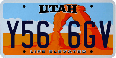 UT license plate Y566GV