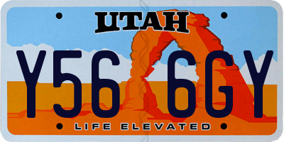 UT license plate Y566GY