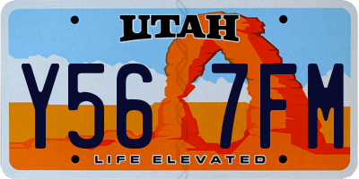 UT license plate Y567FM