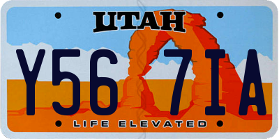 UT license plate Y567IA