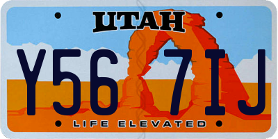 UT license plate Y567IJ