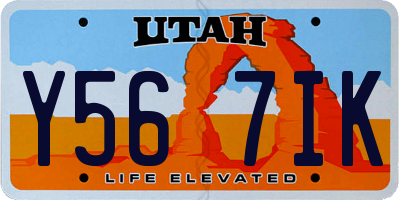 UT license plate Y567IK