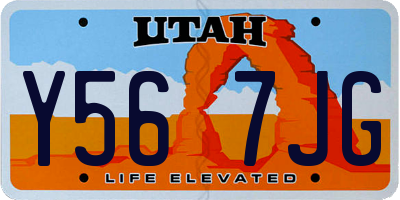 UT license plate Y567JG