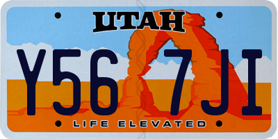 UT license plate Y567JI