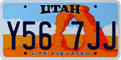 UT license plate Y567JJ
