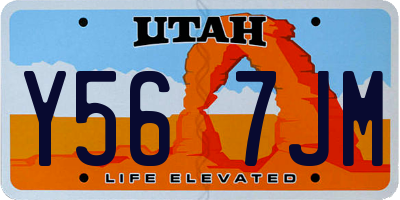 UT license plate Y567JM
