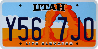UT license plate Y567JO