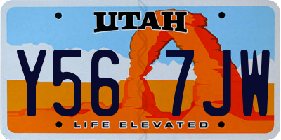 UT license plate Y567JW