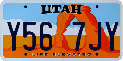 UT license plate Y567JY