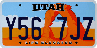 UT license plate Y567JZ