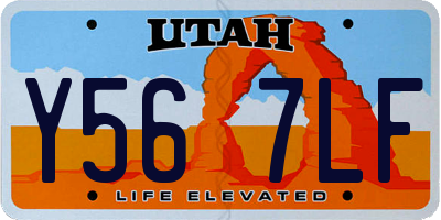 UT license plate Y567LF