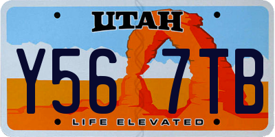 UT license plate Y567TB