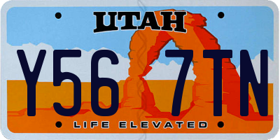 UT license plate Y567TN