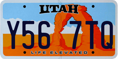 UT license plate Y567TQ