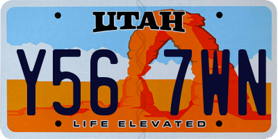 UT license plate Y567WN