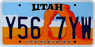 UT license plate Y567YW
