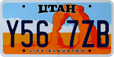 UT license plate Y567ZB
