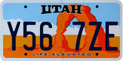 UT license plate Y567ZE