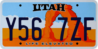 UT license plate Y567ZF