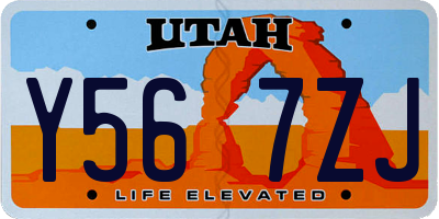 UT license plate Y567ZJ