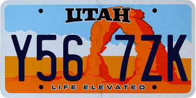 UT license plate Y567ZK