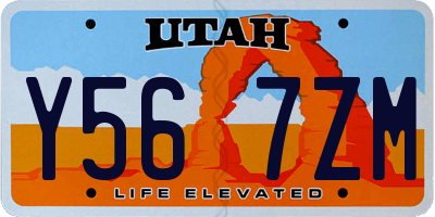 UT license plate Y567ZM