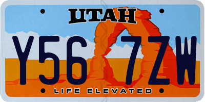 UT license plate Y567ZW