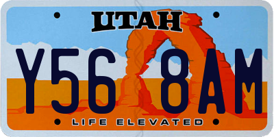 UT license plate Y568AM