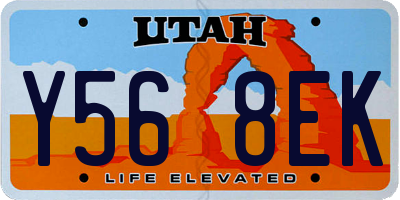 UT license plate Y568EK