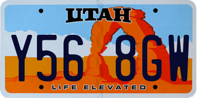 UT license plate Y568GW