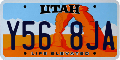 UT license plate Y568JA