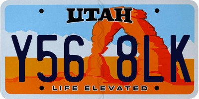 UT license plate Y568LK