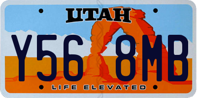 UT license plate Y568MB