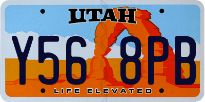 UT license plate Y568PB