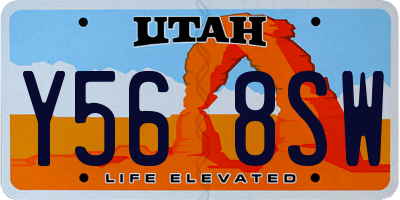 UT license plate Y568SW