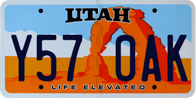 UT license plate Y570AK