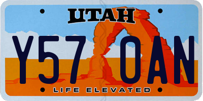 UT license plate Y570AN