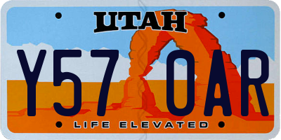 UT license plate Y570AR