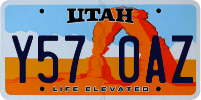 UT license plate Y570AZ