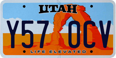 UT license plate Y570CV