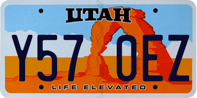 UT license plate Y570EZ