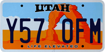 UT license plate Y570FM