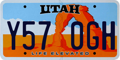 UT license plate Y570GH